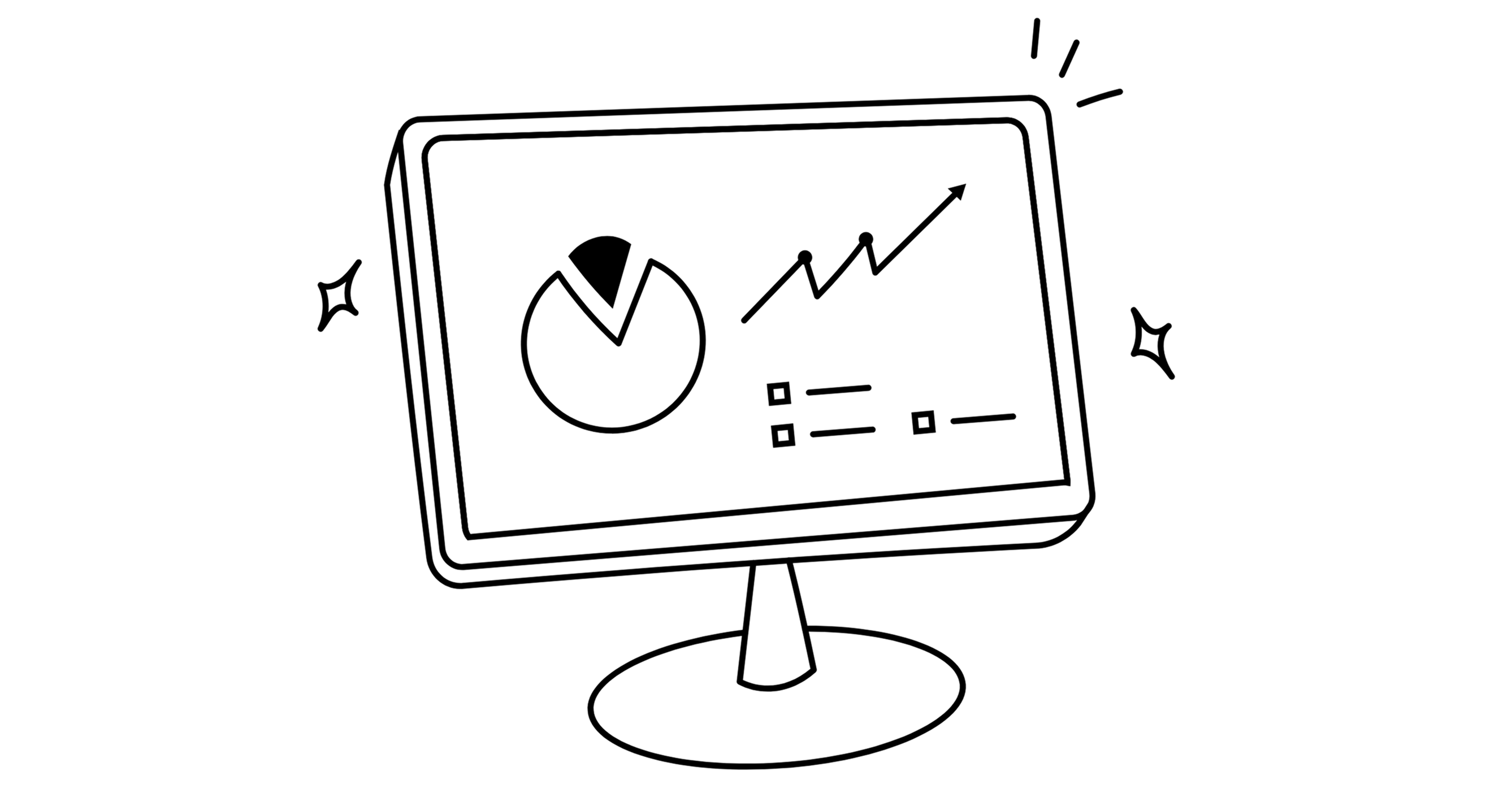 illustration of computer screen with graphs